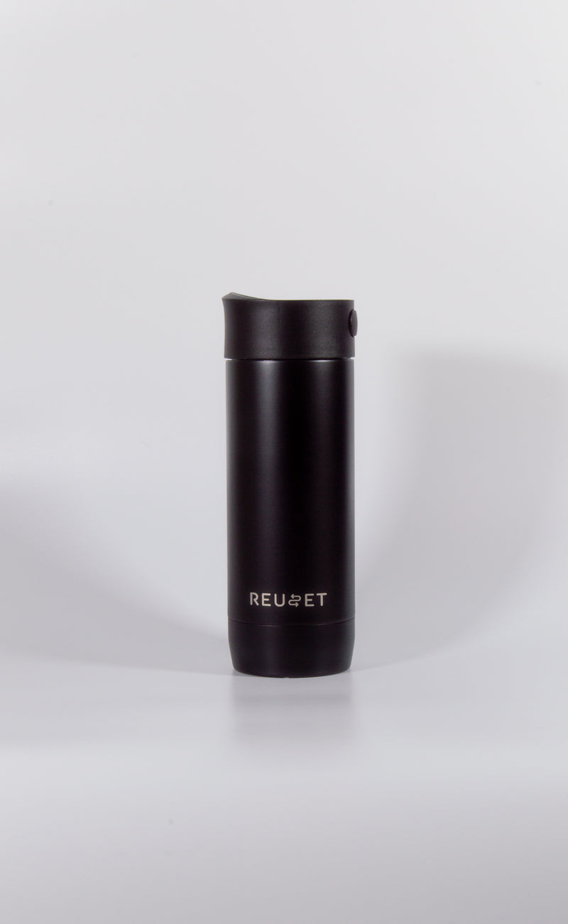 Personalised 12oz travel cup in black — Reuset Ireland